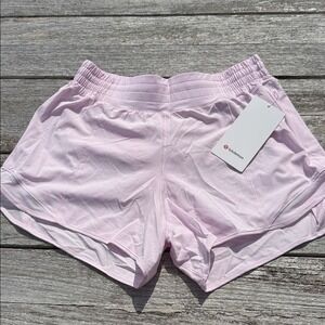 Lululemon Hotty Hot High-Rise Lined Short 4" Pink Organza‎ size 10 NWT